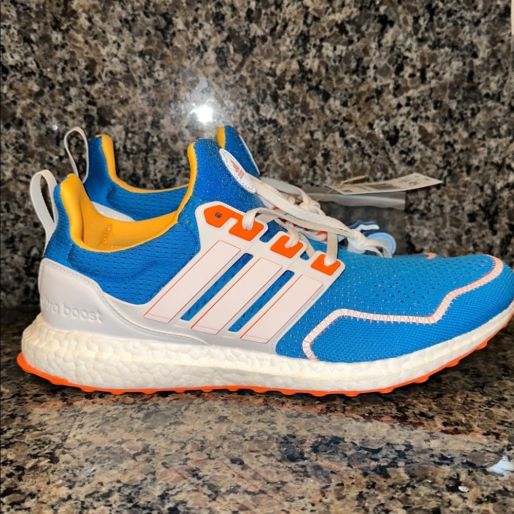 Adidas Ultraboost 1.0 Size 10 Blue and Orange Athletic Sneakers - Picture 4 of 7